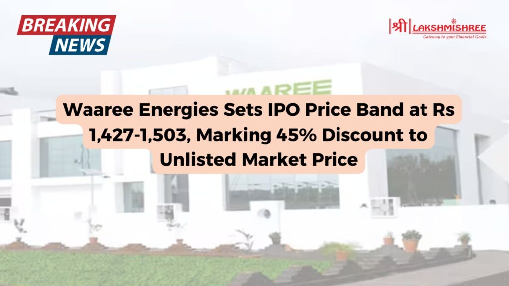 Waaree Energies Sets IPO Price Band at Rs 1,427-1,503, Marking 45% Discount to Unlisted Market Price