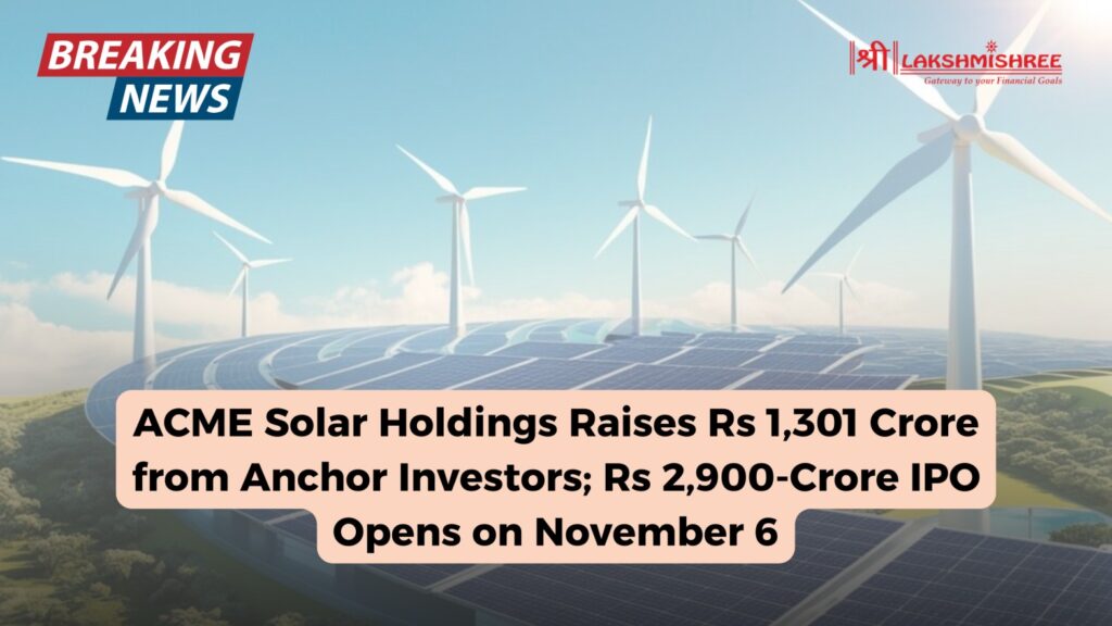 ACME Solar Holdings Raises Rs 1,301 Crore from Anchor Investors; Rs 2,900-Crore IPO Opens on November 6