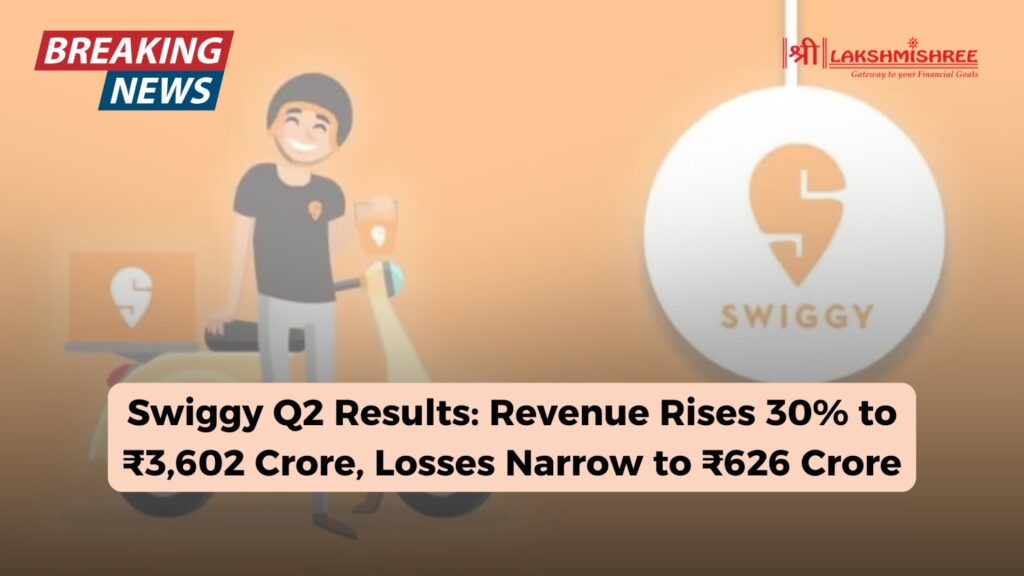 Swiggy Q2 Results: Revenue Rises 30% to ₹3,602 Crore, Losses Narrow to ₹626 Crore