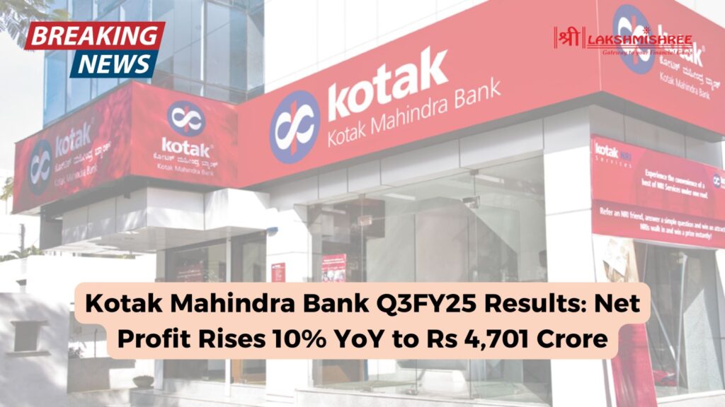 Kotak Mahindra Bank Q3FY25 Results: Net Profit Rises 10% YoY to Rs 4,701 Crore