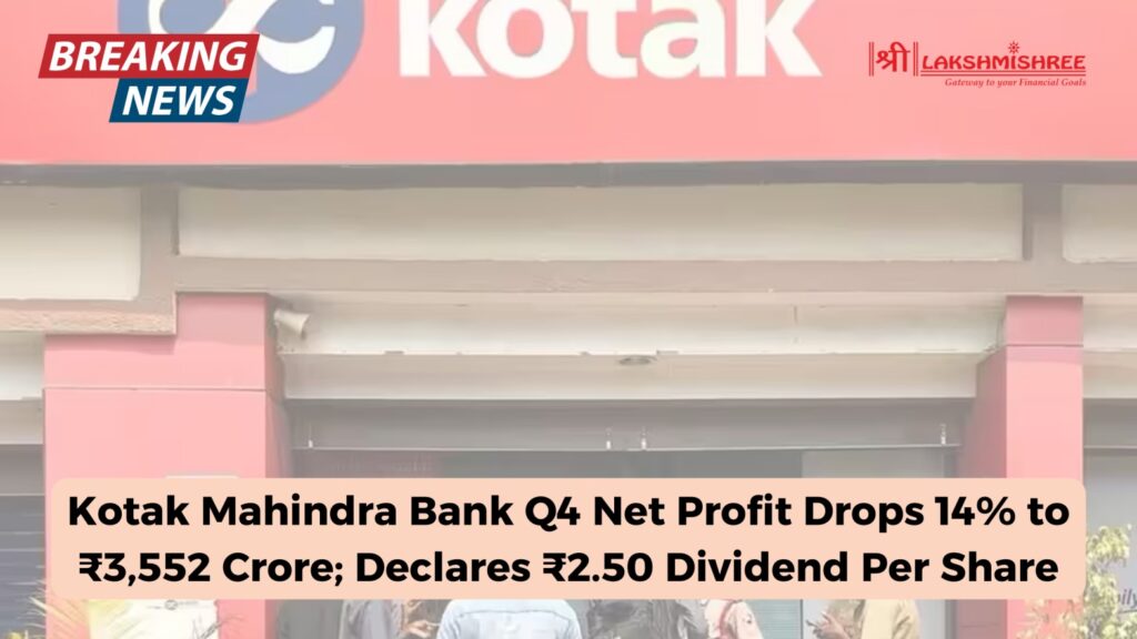 Kotak Mahindra Bank Q4 Net Profit Drops 14% to ₹3,552 Crore; Declares ₹2.50 Dividend Per Share
